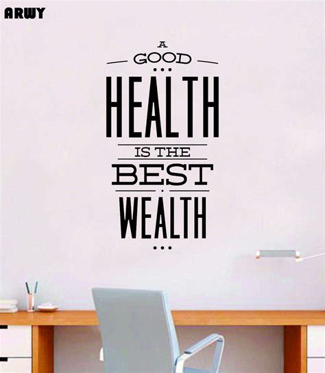 Arwy® Gym Wall Stickers Health Wealth V2 Quote Wall Decal Sticker