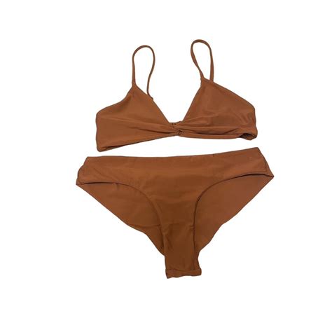 Brown Bikini Set With NO Padding Size Small Depop