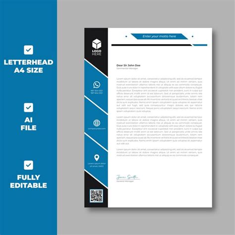 Premium Vector Minimalist Modern Corporate Letterhead Template