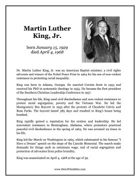 Martin Luther King Jr Hero Biography | Martin luther king, Martin ...