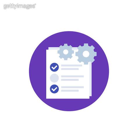 Check List Icon With Gear Project Execution Vector