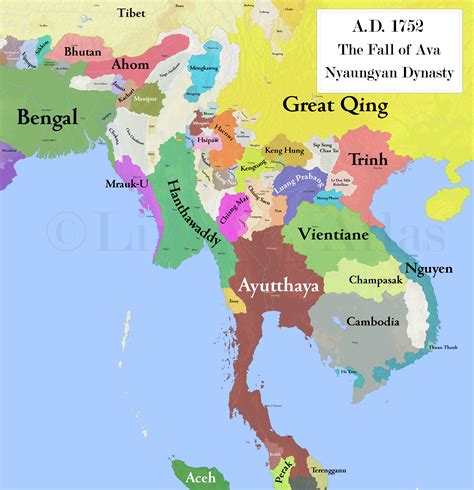 Mainland Southeast Asia Ad 1752 Re Unification Of Burma Under