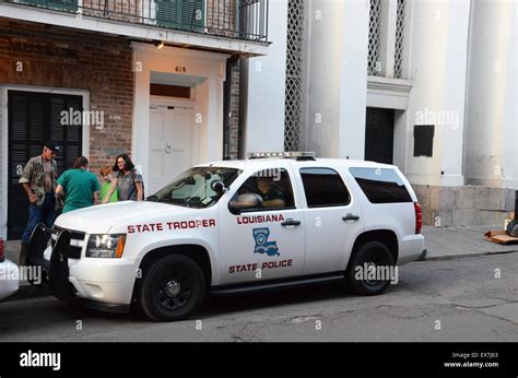 louisiana state trooper car french quarter new orleans Stock Photo - Alamy