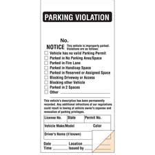 Parking Violation Ticket - Brady Part: 103649 | Brady | BradyID.com