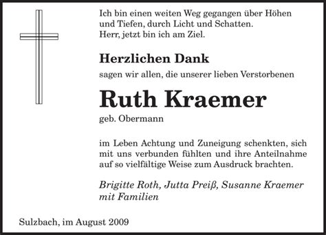 Traueranzeigen Von Ruth Kraemer Saarbruecker Zeitung Trauer De