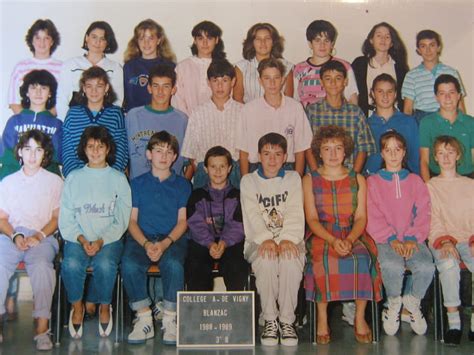 Photo de classe 3èB Collège A de Vigny Blanzac de 1988 Collège Alfred