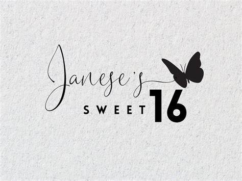 SWEET 16 Custom Svg LOGO Design With BUTTERFLY Sweet Sixteen - Etsy