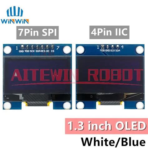 M Dulo De Display LED OLED SPI IIC I2C Comunicar Branco Cor Azul 128x64