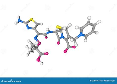 Ceftazidime Antibiotic Molecular Model Atoms Are Shown As Spheres With Conventional Color