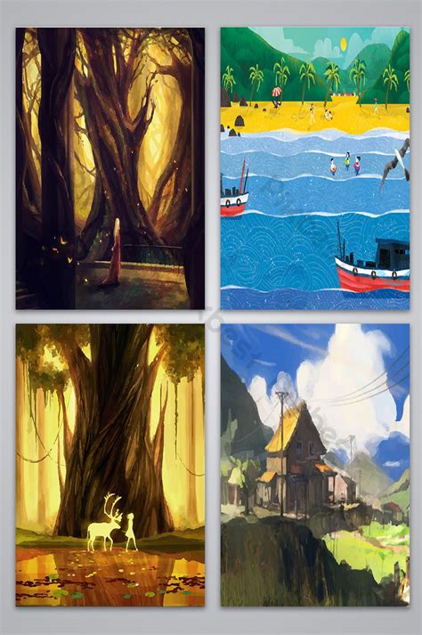 Cartoon Landscape Style Background Map Backgrounds | PSD Free Download ...