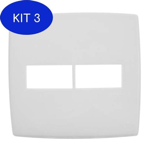 Kit Placa X Postos Branco Pial Plus Espelho Placa De