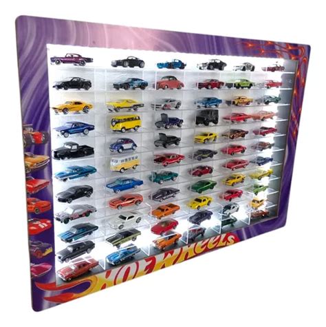 Porta Hot Wheels P Carrinhos Mdf Adesivado Estante Led