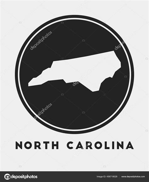 North Carolina Icon Round Logo With Us State Map And Title Stylish