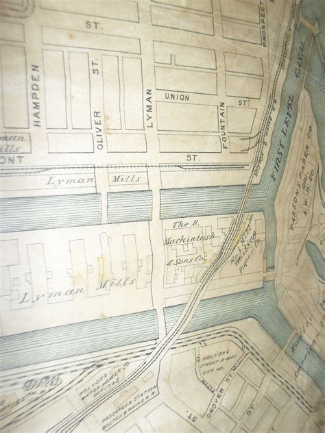 Canal Map of Intersection of the First and Second Level Canals – Historical Tours of Greater Holyoke