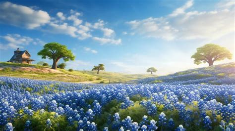 Premium AI Image | Bluebonnets Field