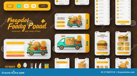 Food Delivery Mobile App Kit Template Material Design Ui Ux And Gui