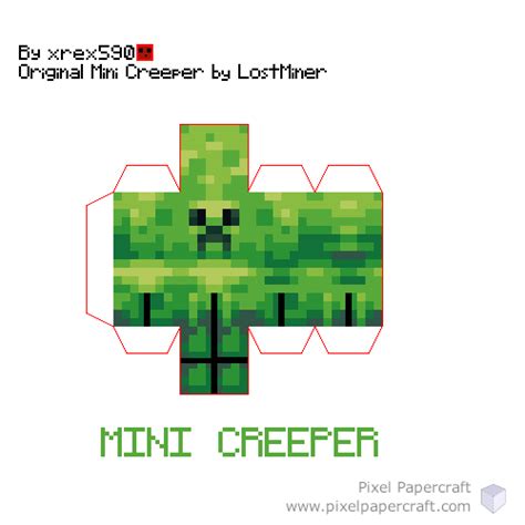 Pixel Papercraft - Mini Creeper (Creeper Overhaul Texture)