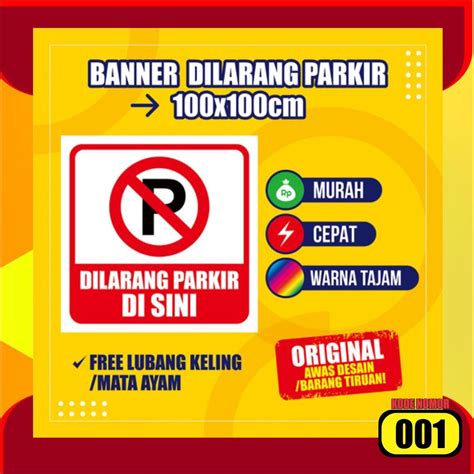 Jual Spanduk Banner DILARANG PARKIR DEPAN PINTU Shopee Indonesia