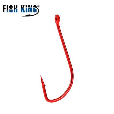 FISH KING 50pcs Fishing Hook SODE Barbed Fishhook High Carbon Steel