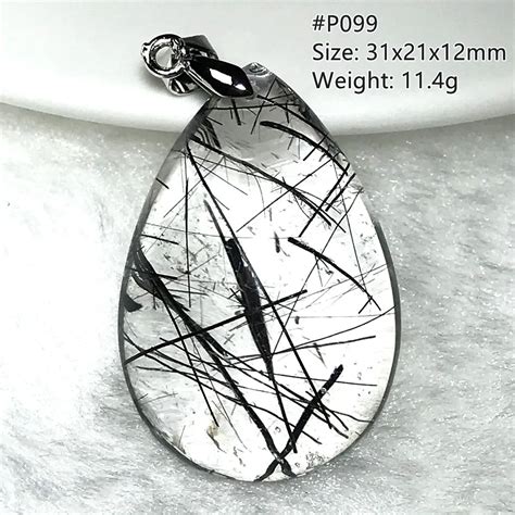 Black Rutilated Quartz Stone Pendants Natural Black Rutilated Quartz