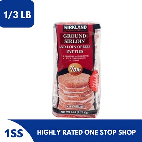 Kirkland Signature Ground Sirloin And Loin Of Beef Patties 13lb