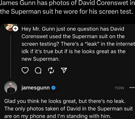 James Gunn Has Photos Of David Corenswet In The Superman Suit He Wore