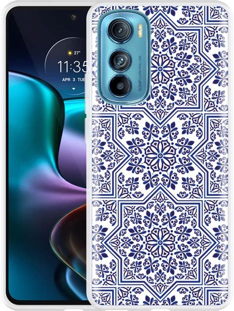 Cazy Hoesje Geschikt Voor Motorola Edge Delfts Blauw Ii Bol