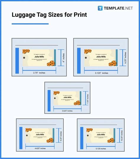 Luggage Tag Size - Dimension, Inches, mm, cms, Pixel