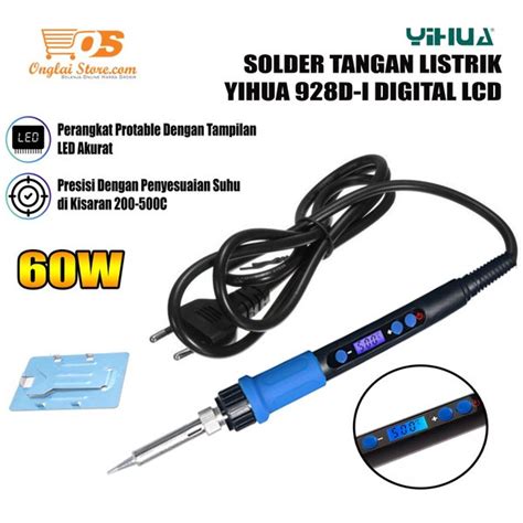 Jual Solder Tangan Soldering Iron YIHUA 928D I 200C 500C ADJUSTABLE