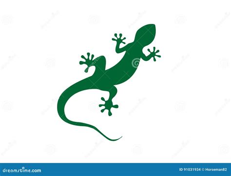 Gecko Vector Illustration Stock Vector Illustration Of Black 91031934