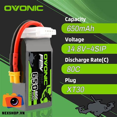 Pin Lipo Cho Fpv OVONIC 650MAH 4S 80C XT30