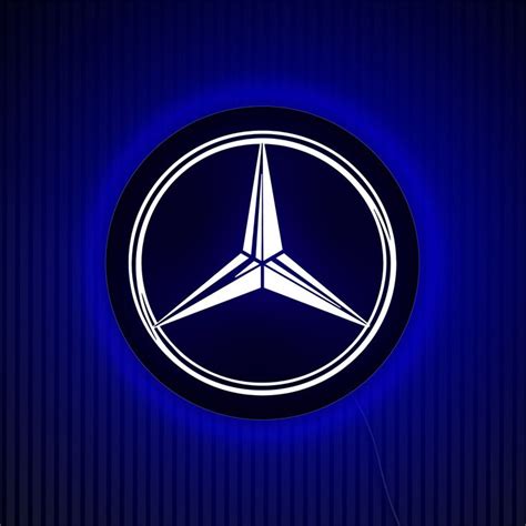 Mercedes Logo Sign Mercedes Led Sign Mercedes Garage Mercedes Benz