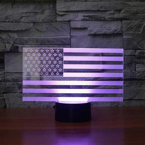 American Flag Stripes 3d Led Night Light Lamp Top Smart Design