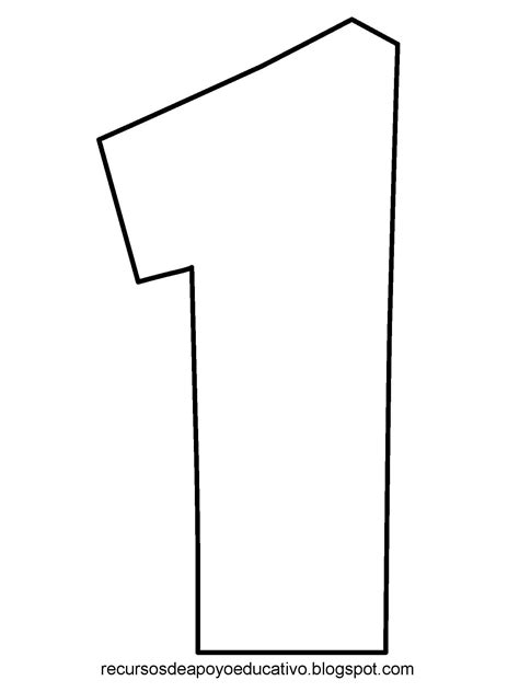 Numero 1 Para Imprimir Grande - RECURSOS DE APOYO EDUCATIVO: Moldes de números grandes para imprimir y ...