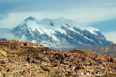 La Paz and Illimani mountain | Stock image | Colourbox