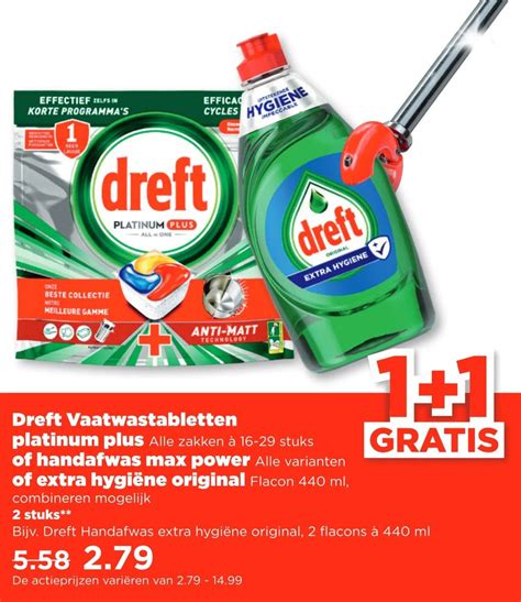 Dreft Vaatwastabletten Platinum Plus Of Handafwas Max Power Aanbieding