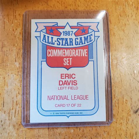 1988 TOPPS 1987 ALL STAR GAME COMMEMORATIVE SET ERIC DAVIS 17 22