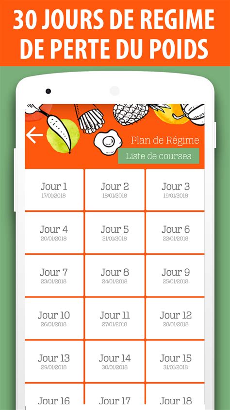 Perdre Du Poids Regime Et Exercices En Jours Amazon Fr Applis