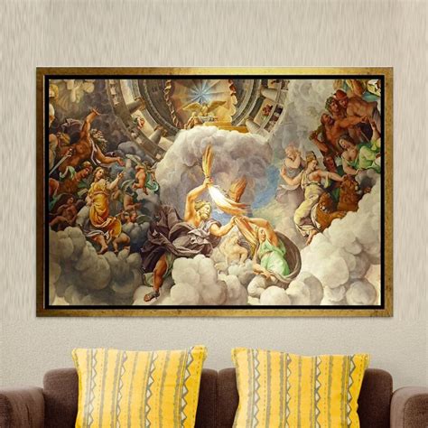 Giulio Romano The Fall Of The Giants Gods Of Olympus Canvas Wall Art