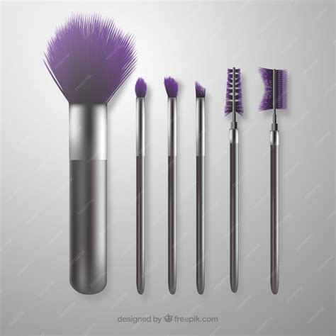 Colección De Brochas De Maquillaje Realistas Vector Gratis