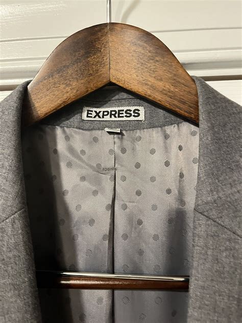 Express Photographer Fitted Men Gray Suit Jacket Blaz… Gem