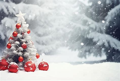 Premium AI Image | Ai generative Beautiful Christmas snowy background