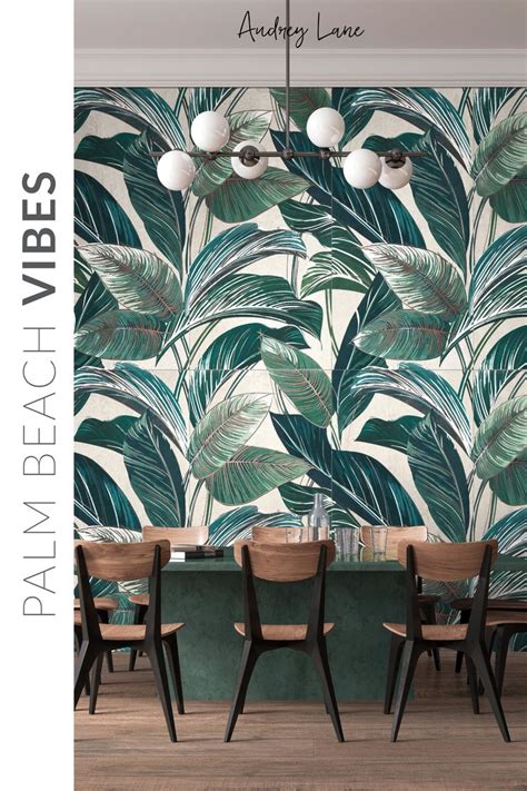 Palm Beach Collection Large Format Porcelain Tile With Stunning Palm Leaf Design For Wall