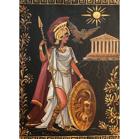 Ancient Goddess Athena Oil Painting on Canvas Greece Mythology Art ...