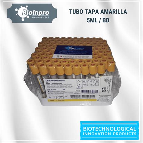 Tubo tapa amarilla 5 ml Bx100 BD BioInpro Diagnóstica SAS