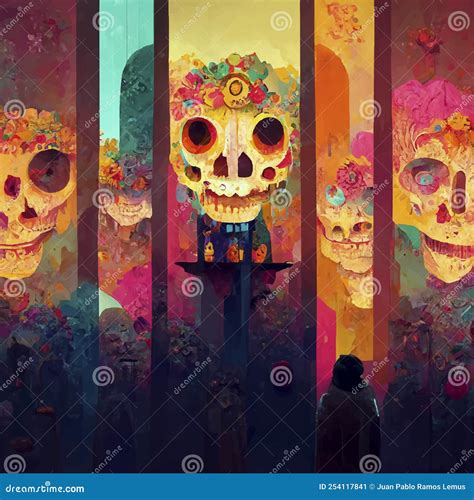 Beautiful Illustration Of The Day Of The Dead Stock Illustration