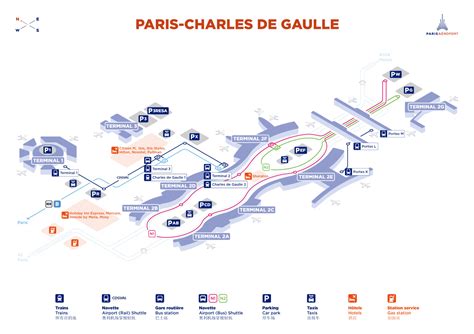 Terminals Map Of Paris Charles De Gaulle Airport Paris Aéroport