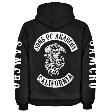 Mens Sons Of Anarchy Printed Hoodie Samcro Redwood Original Jax Teller Opie