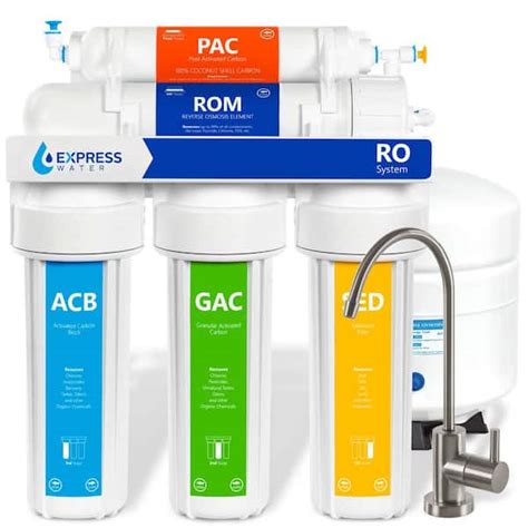 Express Water Reverse Osmosis 5 Stage Water Filtration System With Faucet And Tank 100 Gpd