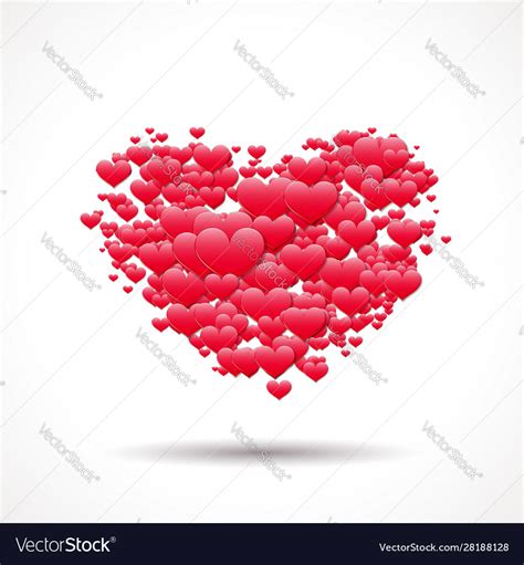 Valentine s day card with heart shape made Vector Image